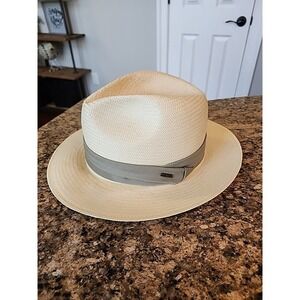 SCALA * MENS FEDORA HAT * XL *STRAW PANAMA STYLE SUN SHADY GOLF BEACH